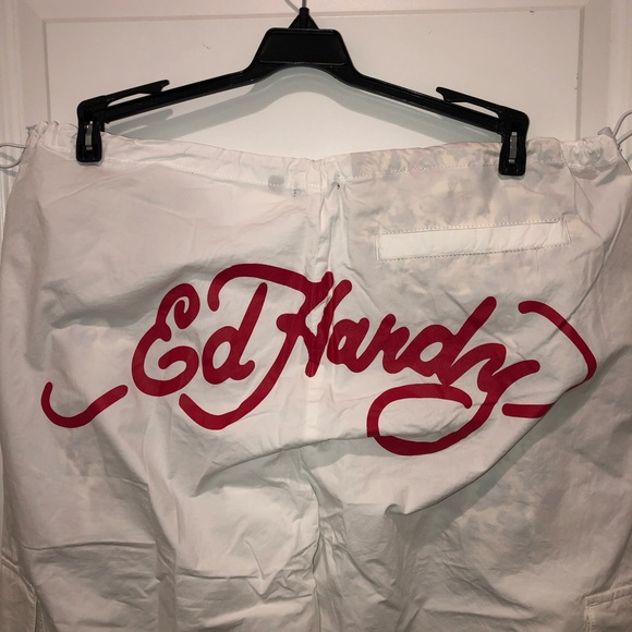 New Don Ed Hardy Y2K 90s Urban Outfitters Cargo Parachute Rave Pants sz XL - Picture 3 of 6
